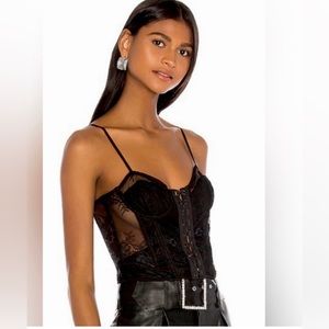 | Grlfrnd Collections Black Lace Bustier Corset Color: Black Size: M